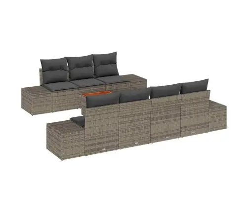 Dārza Dīvānu Komplekts 8 Pcs Pelēka 55 X 55 X 37 Cm Vidaxl