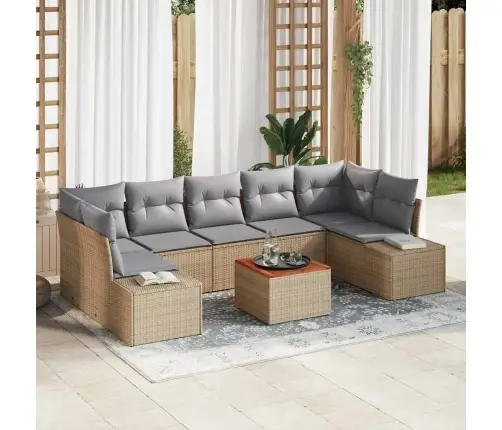 Dārza Dīvānu Komplekts 8 Pcs Bežs, Gaiši Pelēks 55 X 55 X 37 Cm Vidaxl