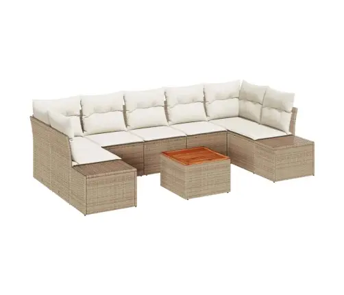 Dārza Dīvānu Komplekts 8 Pcs Bēšs Un Balts Vidaxl