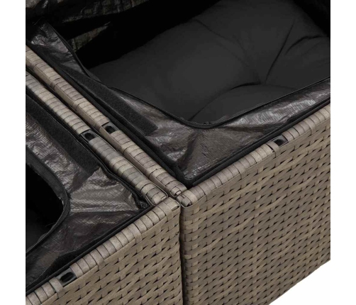 Dārza Dīvānu Komplekts 7 Pcs Pelēka 55 X 55 X 37 Cm Vidaxl