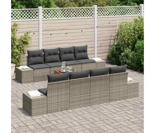 Dārza Dīvānu Komplekts 7 Pcs Pelēka 55 X 55 X 37 Cm Vidaxl