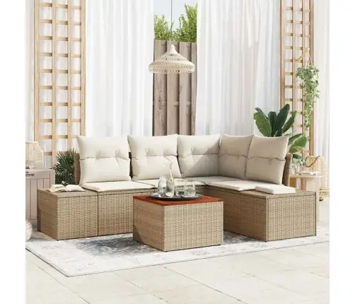 Aia Diivanikomplekt Ladustamisega 5 Pcs Beez Ja Koor Polürotang