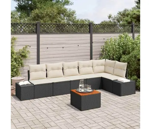 Aia Diivanikomplekt 7 Pcs Must Ja Kreem Polürotang