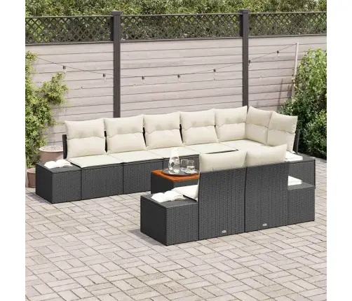 Dārza Dīvānu Komplekts 9 Pcs Melns, Balts 55 X 55 X 37 Cm Vidaxl