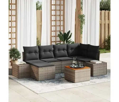 Dārza Dīvāna Komplekts 7 Pcs Pelēka Vidaxl