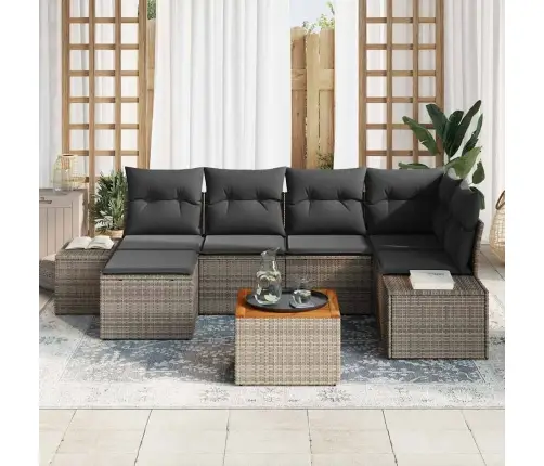 Dārza Dīvāna Komplekts 7 Pcs Pelēka Vidaxl