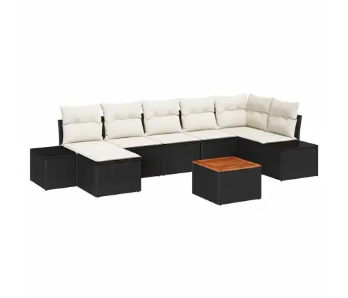 Dārza Dīvānu Komplekts 8 Pcs Melns, Balts Vidaxl