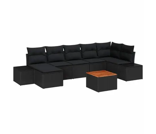 Dārza Dīvānu Komplekts 8 Pcs Melna Vidaxl