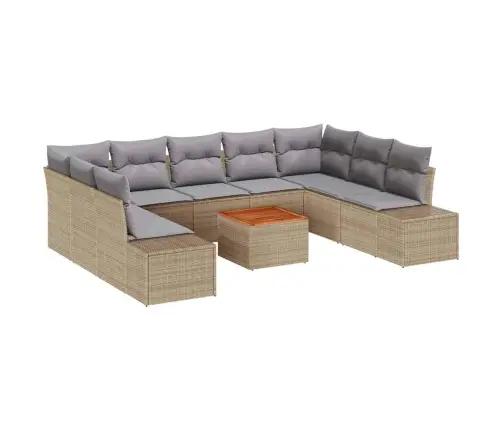 10 Daļu Dārza Dīvānu Komplekts 10 Pcs Beige, Gaiši Pelēks Vidaxl