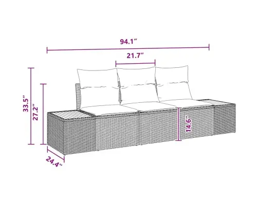 Aia Diivanikomplekt Padjaga 3 Pcs Must Polürooster