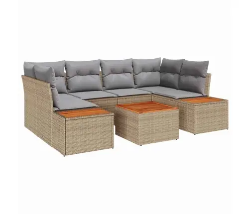 Dārza Dīvānu Komplekts 6 Pcs Bēša Poliūtu Rotangpalma Vidaxl