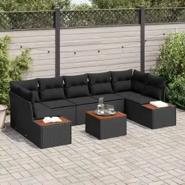 Aia Diivanikomplekt Padjaga 8 Pcs Must Polürooster
