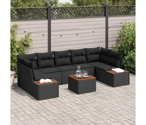 Aia Diivanikomplekt Padjaga 8 Pcs Must Polürooster