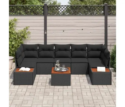 Aia Diivanikomplekt Padjaga 8 Pcs Must Polürooster