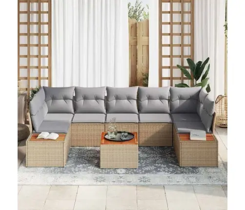 Aia Diivanikomplekt Padjaga 8 Pcs Beež Polürooster