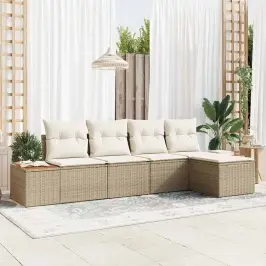 Aia Diivanikomplekt 5 Pcs Beež Ja Kreemjas 184 X 62 X 85 Cm