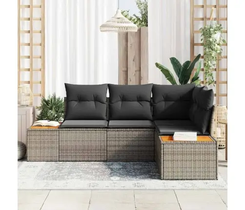 Dārza Dīvānu Komplekts 4 Pcs Pelēka 209 X 154 X 85 Cm Vidaxl