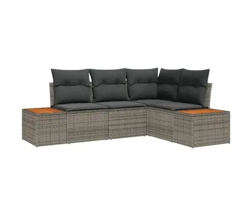 Dārza Dīvānu Komplekts 4 Pcs Pelēka 209 X 154 X 85 Cm Vidaxl