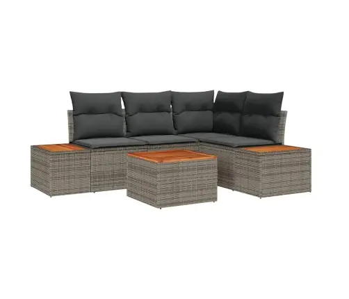 Dārza Dīvānu Komplekts 5 Pcs Pelēka 209 X 154 X 85 Cm Vidaxl