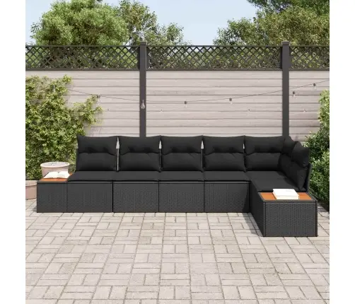 Aia Diivanikomplekt Padjaga 6 Pcs Must Polürottang