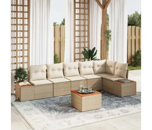 Aia Diivanikomplekt Padjaga 7 Pcs Beež Ja Kreemjas Polürooster