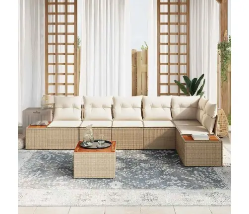 Aia Diivanikomplekt Padjaga 7 Pcs Beež Ja Kreemjas Polürooster