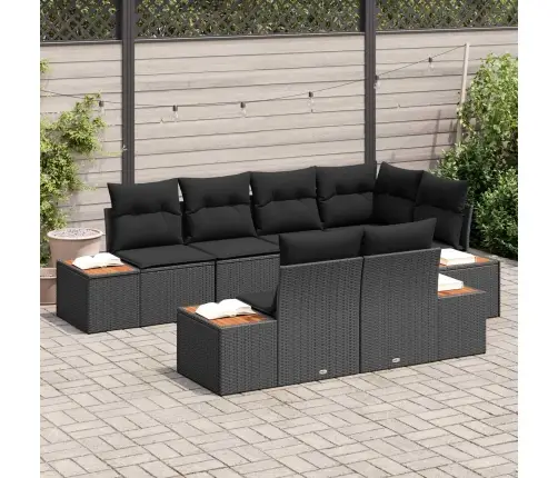 Aia Diivanikomplekt Padjaga 7 Pcs Must Polürottang