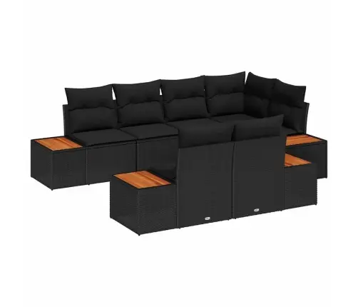 Aia Diivanikomplekt 7 Pcs Must 264 X 154 X 85 Cm Polürooster