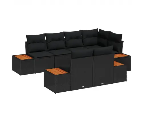 Aia Diivanikomplekt Padjaga 7 Pcs Must Polürottang