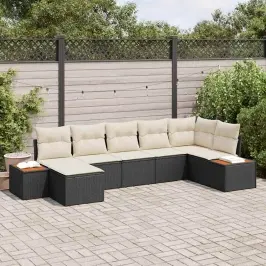 Aia Diivanikomplekt 7 Pcs Must Ja Kreemjas 319 X 154 X 85 Cm