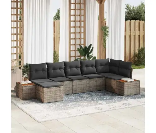 Dārza Dīvānu Komplekts 7 Pcs Pelēka 319 X 154 X 85 Cm Vidaxl