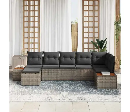 Dārza Dīvānu Komplekts 7 Pcs Pelēka 319 X 154 X 85 Cm Vidaxl