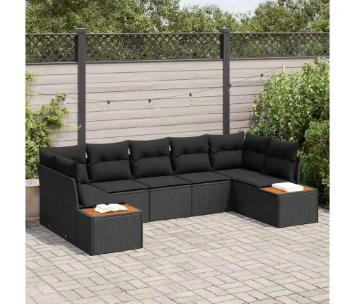 7 Gabalu Dārza Dīvānu Komplekts Ar Spilveniem Melns Polietilēna Rotangpalma Akācija Vidaxl 7 Gabalu Dārza Dīvānu Komplekts Ar Spilveniem Melns Polietilēna Rotangpalma Akācija Vidaxl