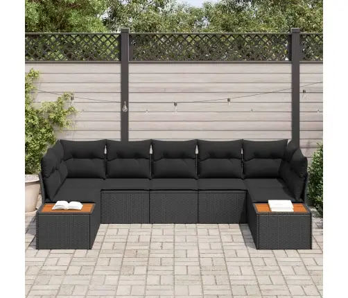 Aia Diivanikomplekt Padjaga 7 Pcs Must Polürottang