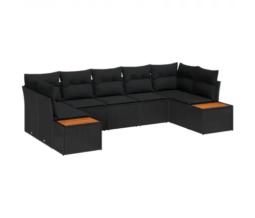 Aia Diivanikomplekt Padjaga 7 Pcs Must Polürottang