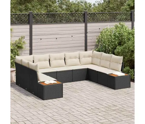 5 Gabalu Dārza Dīvānu Komplekts Ar Spilveniem Melnā Poli Ratanā Akācija Vidaxl