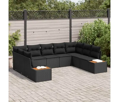 Dārza Dīvānu Komplekts 5 Pcs Melna Poliūtu Rotangpalma Vidaxl