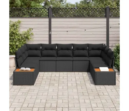 Dārza Dīvānu Komplekts 5 Pcs Melna Poliūtu Rotangpalma Vidaxl