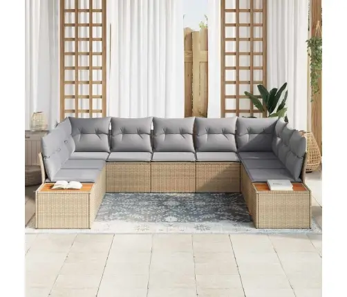 Dārza Dīvānu Komplekts 5 Pcs Bēša Un Gaiši Pelēka Poliratans Vidaxl