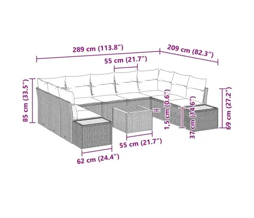 6 Daļu Dārza Dīvānu Komplekts Ar Spilveniem Melnā Poli Rotangpalmas Akacijā Vidaxl