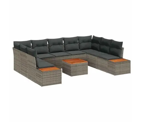 Dārza Dīvānu Komplekts Ar Spilvenu 5 Pcs Pelēka Poliratans Vidaxl