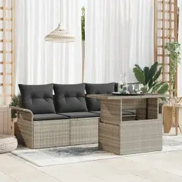 Aia Diivanikomplekt Padjaga 5 Pcs Helehall Polü Rattan