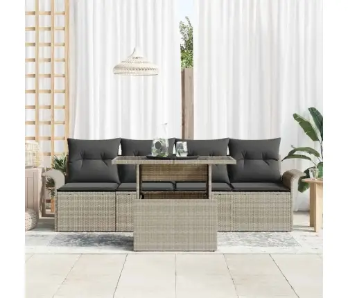 Aia Diivanikomplekt Padjaga 5 Pcs Helehall Polü Rattan