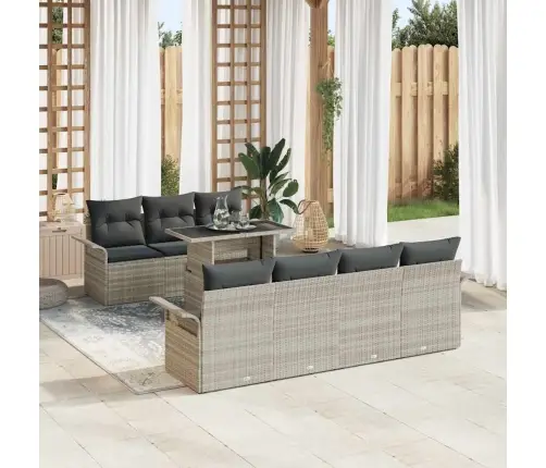 Aia Diivanikomplekt Padjaga 8 Pcs Helehall Polü Rattan