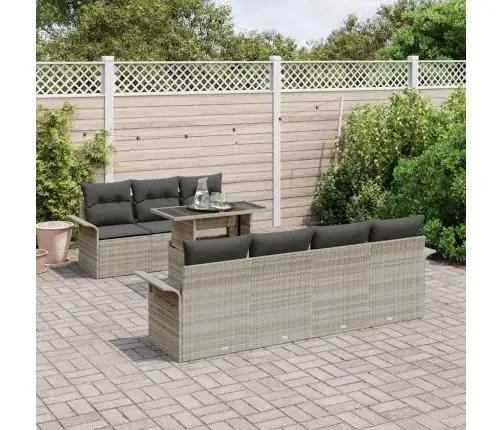 Aia Diivanikomplekt Padjaga 8 Pcs Helehall Polü Rattan