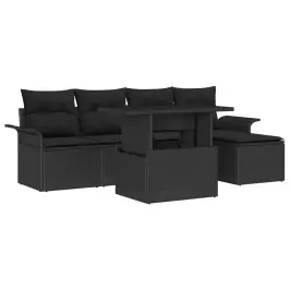 Aia Diivanikomplekt Padjaga 6 Pcs Must Polürooster