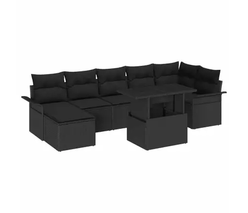 Aia Diivanikomplekt Padjaga 8 Pcs Must Polürooster