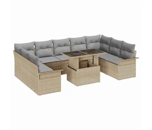 Aia Diivanikomplekt 10 Pcs Beež 100 X 55 X 73 Cm Polürooster