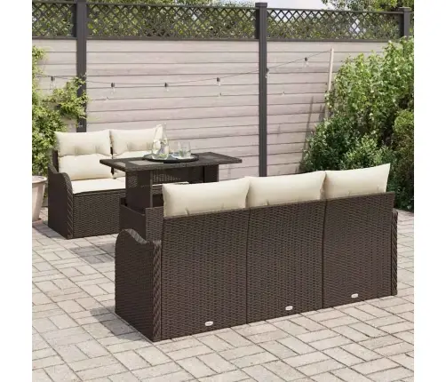 Aia Diivanikomplekt Padjaga Padjaga 6 Pcs Pruun Polü Rattan