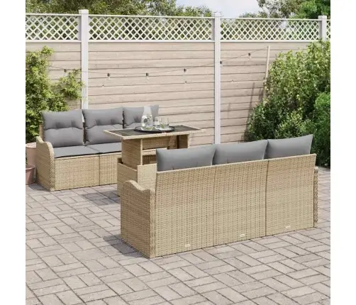 Aia Diivanikomplekt 7 Pcs Beež 100 X 55 X 73 Cm Polürooster